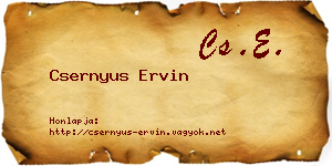 Csernyus Ervin névjegykártya