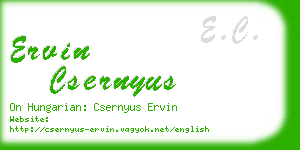 ervin csernyus business card